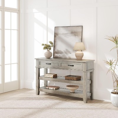 3-Tier Wooden Console Table with 2 Storage Drawers – Versatile Entryway and Living Room Sofa Table