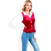 Anna-Kaci Women's Velvet Peplum Vest with Button Detai - 3 of 4