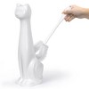 Allure Home Creations 3pc Cat Ceramic Toilet Brush Holder and Plastic Brush with Soap/Lotion Dispenser Cleaning Accessories Set White - image 3 of 4