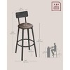 VASAGLE Bar Stools, Set of 2 PU Upholstered Breakfast Stools, 29.7 Inches Barstools with Back and Footrest, for Dining Room Kitchen Counter Bar - 3 of 4
