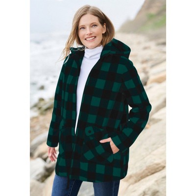 Woman Within Plus Size Hooded Fleece Coat