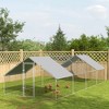 PawHut Galvanized Large Metal Chicken Coop Cage, Walk-in Enclosure, Poultry Hen House with UV & Water Resistant Cover - 2 of 4