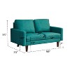 Linen Sofa Modern Couch Comfy Loveseat with Wooden Legs for Living Room, Bedroom, Office - 2 of 4