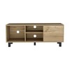 43" Light Oak Manufactured Wood TV Stand with Two Open Shelves, One Cabinet, and One Large Open Shelf for Living Room and Bedroom - 2 of 4