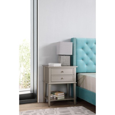 NicBex Nightstand with 2 Drawers and Bottom Shelf Modern Bedside Table Bedroom Furniture for Bedroom, Living Room