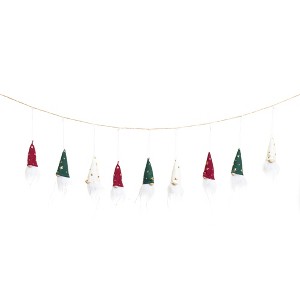 Northlight Mini Plush Gnomes in Star Hats Christmas Garland- 4.25' - 1 of 4