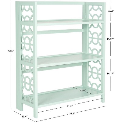 Natalie Aqua Smoke 3-Tier Wood Étagère with Latticework