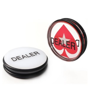 GSE 3" Double-Sided Casino Grade Acrylic Poker Dealer Puck Button for Gambling Card Games, Texas Hold'em, Poker Nights, Tournaments - 1 of 4