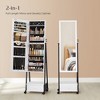 SONGMICS Jewelry Armoire Cabinet Floor Standing Lockable Jewelry Organizer Box Full-Length Mirror Bottom Drawer Shelf - 4 of 4