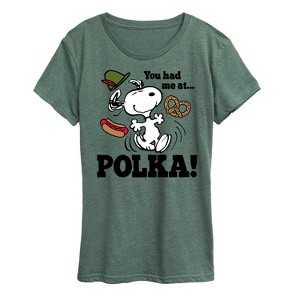 Women's - Peanuts - You Had Me At Polka Short Sleeve Graphic T-Shirt - 1 of 4