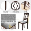 Set of 2 Upholstered Dining Chairs with Solid Wood Legs,Mid-Century Modern Style Linen Fabric Side Chairs-The Pop Home - 3 of 4