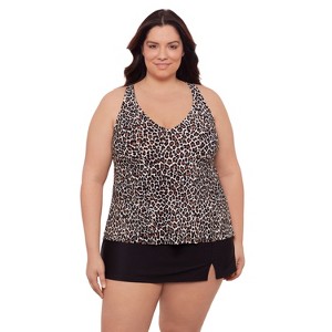 Aqua Green, Women's Ladder Trim Racerback Tankini - 1 of 3