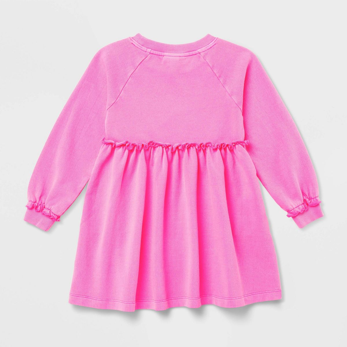 Toddler Girls' Solid French Terry Long Sleeve Dress - Cat & Jack™ - thumbnail 7