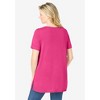 Woman Within Plus Size Short-Sleeve Pintucked Henley Tunic - 3 of 4