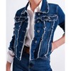 Women's Denim Jacket With Frayed Design - Q2 - 2 of 3