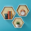 Set of 3 Sorbus Floating Shelf Hexagon Set - Honeycomb Decorative Hanging Display for Collectibles, Photos Frames, Plants, and more (White) - 2 of 4