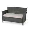 All-Weather Wicker Patio Loveseat with Cushions, 2-Seater Outdoor PE Rattan Sofa for Porch, Garden, or Balcony – The Pop Home - 2 of 4