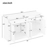 The Misty Moon Kitchen Sideboard Storage Buffet Cabinet with 2 Drawers & 4 Doors Adjustable Shelves for Dining Room, Living Room (Antique White) - 3 of 4