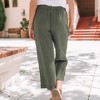 Amaryllis Women's Cropped Drawstring Pants Relaxed Fit High-Waisted Casual Lightweight - 4 of 4