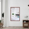 Oversized Modern Rectangle Bathroom Mirror with walnut Frame Decorative Large Wall Mirrors, Wall Mounted mirror w/ Aluminum Frame - 3 of 4