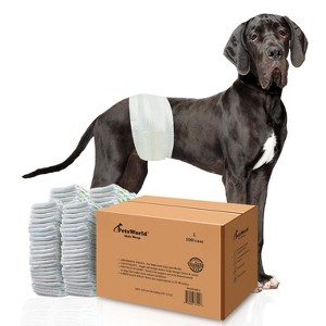 PetsWorld Disposable Dog Wraps for Male Dogs, Super Absorbent Diapers, Leak Proof Fit, Best Comfort Fit - 1 of 4