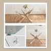 Vynxaria 47.2-inch modern minimalist tempered Fiberglass coffee table, metal leg rectangular dining table for livingroom - 3 of 4
