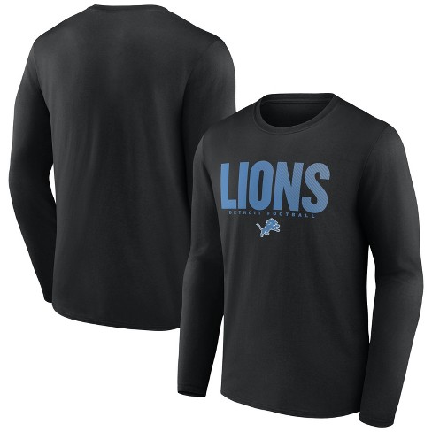 Nfl Detroit Lions Men's Transition Black Long Sleeve T-shirt : Target