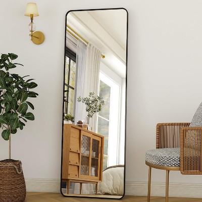 Beautyolove 59"L x 16"W Rounded Corner Aluminum Frame Full Body Floor Mirror