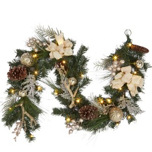 6 Ft Christmas Garland, Artificial Pine with Pine Cones, Antlers & Ornaments, Greenery for Mantel, Stair, Indoor Outdoor Holiday Decor - 1 of 4
