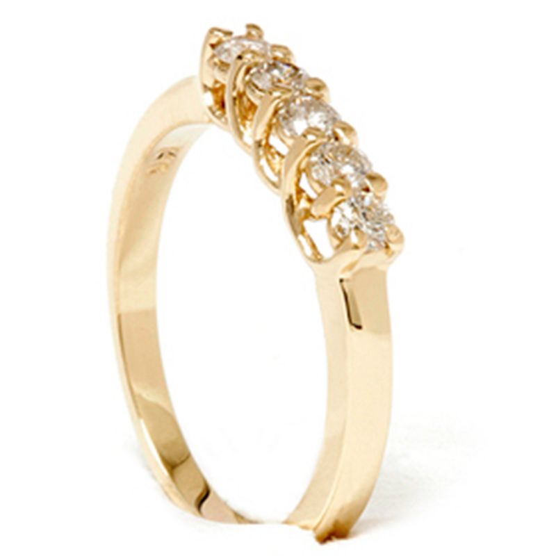 Pompeii3 Yellow Gold 1/2ct 14K Diamond Wedding Guard Ring New, 2 of 6