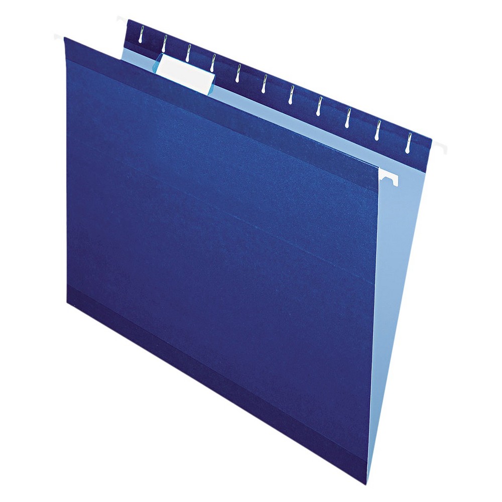 Pendaflex Reinforced Hanging File Folders with 1/5 Tab, Letter - Blue (25 Per Box)