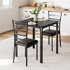 Jojoka 3-Piece Dining Table Set for 2 -  Metal Frame Wood Table Top& 2 upholstery Chairs for Small Space Kitchen, Breakfast Nook or Dining Room - 3 of 4