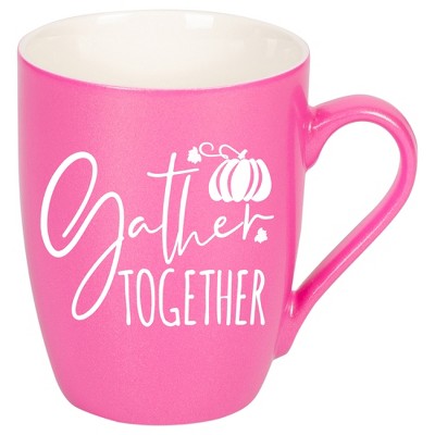 Elanze Designs Gather Together Wreath Princess Pink 10 ounce New Bone China Coffee Cup Mug