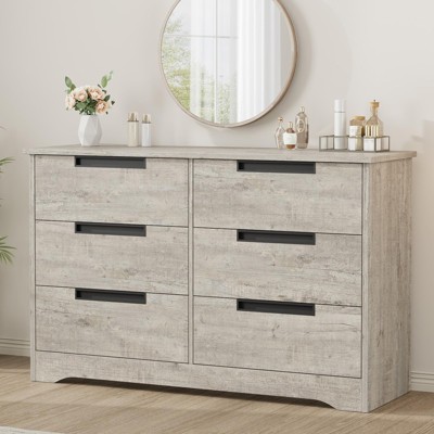 Drawer Dresser for Bedroom, Natural Chest of Drawers with Embedded Handles Design