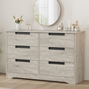 Drawer Dresser for Bedroom, Natural Chest of Drawers with Embedded Handles Design - 1 of 4