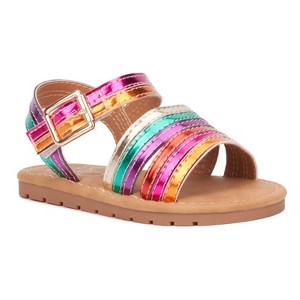 Olivia Miller Girl's Rainbow Daze Toddler Slide Sandals - 1 of 4