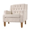 DOMETOUR Accent Chair, Living Room Chair, with Vintage Brass Studs, Button Tufted Upholstered Armchair for Living Room, Reception Room - 4 of 4