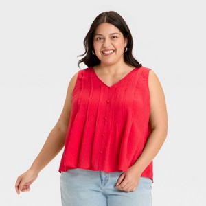 Women's Flared Tank Top - Ava & Viv™ - 1 of 3