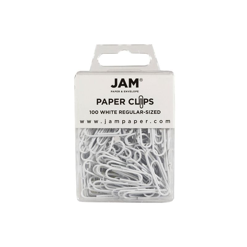 JAM Paper Small Paper Clips White 2 Packs of 100 (2183755a) 2183755A, 2 of 3