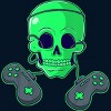 Men's Design By Humans Halloween Skeleton Skull Crossbones Video Gamer By TaiHan T-Shirt - 2 of 4