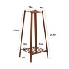 2/3/4 Tiers Bamboo Tall Ladder Plant Stand Flower Pots Display Shelf Flower Bench Holder Indoor for Corner Space Storage - 3 of 4