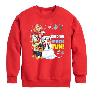 Boys' - Paw Patrol - Having Snow Much Fun Graphic Long Sleeve Fleece Sweatshirt - 1 of 4