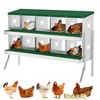 Nesting Boxes for Chickens, Metal Roll Out Laying Nest Box with Perch, Secure Lid Wall Mount or Free Standing - 2 of 4