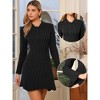 INSPIRE CHIC Women's Pleated Button Front Casual Long Sleeve Knit Shirt Sweater Dress - 2 of 4