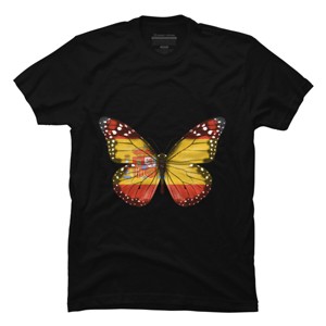 Men's Design By Humans Butterfly Flag Of Spain By GiftsIdeas T-Shirt - 1 of 2