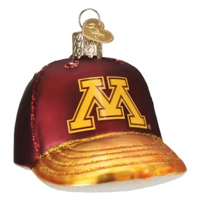 Old World Christmas Blown Glass Ornament for Christmas Tree, University of Minnesota Baseball Cap