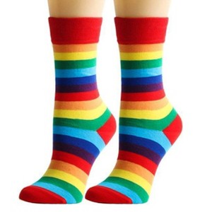 Rainbow Striped Pattern Socks from the Sock Panda (Women's Sizes Adult Medium) - 1 of 3
