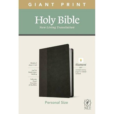 NLT Personal Size Giant Print Bible, Filament Enabled Edition (Red Letter, Leatherlike, Black/Onyx) - Large Print (Leather Bound)