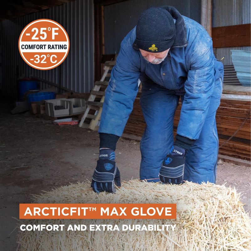 RefrigiWear Insulated ArcticFit Max Gloves with Polar Fleece Liner Impact Protection and Silicone Grip, 2 of 7