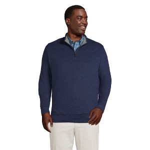 Lands' End Men's Bedford Rib Quarter Zip Sweater - 1 of 4